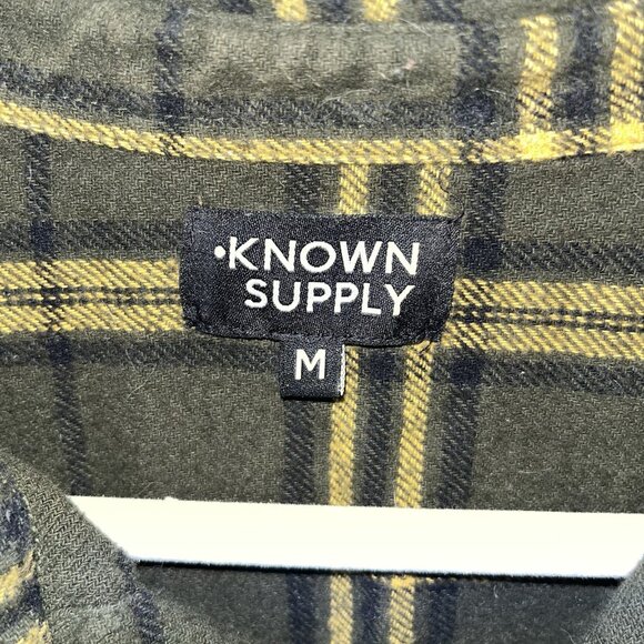 Known Supply Women's Medium Flannel Button Down Shirt Plaid Organic Cotton - Picture 3 of 7